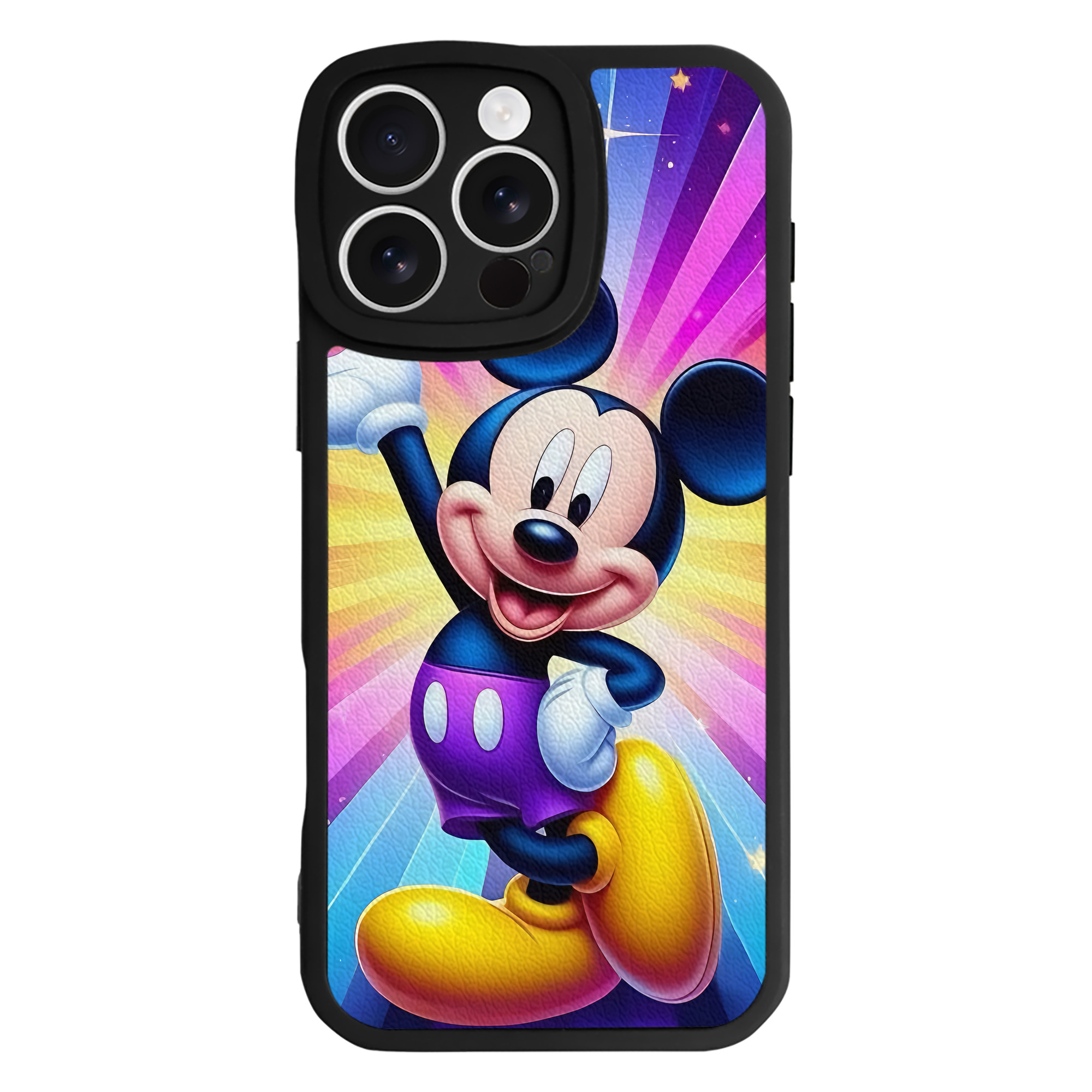 （画像用） ミッキーマウス Mickey Mouse 【iPhone 16シリーズ対応】シリコンスマホケース（レザー調） 材質：シリコン
